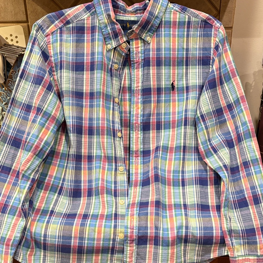 Ralph Lauren Pastel Multi-Plaid Button-Down Shirt